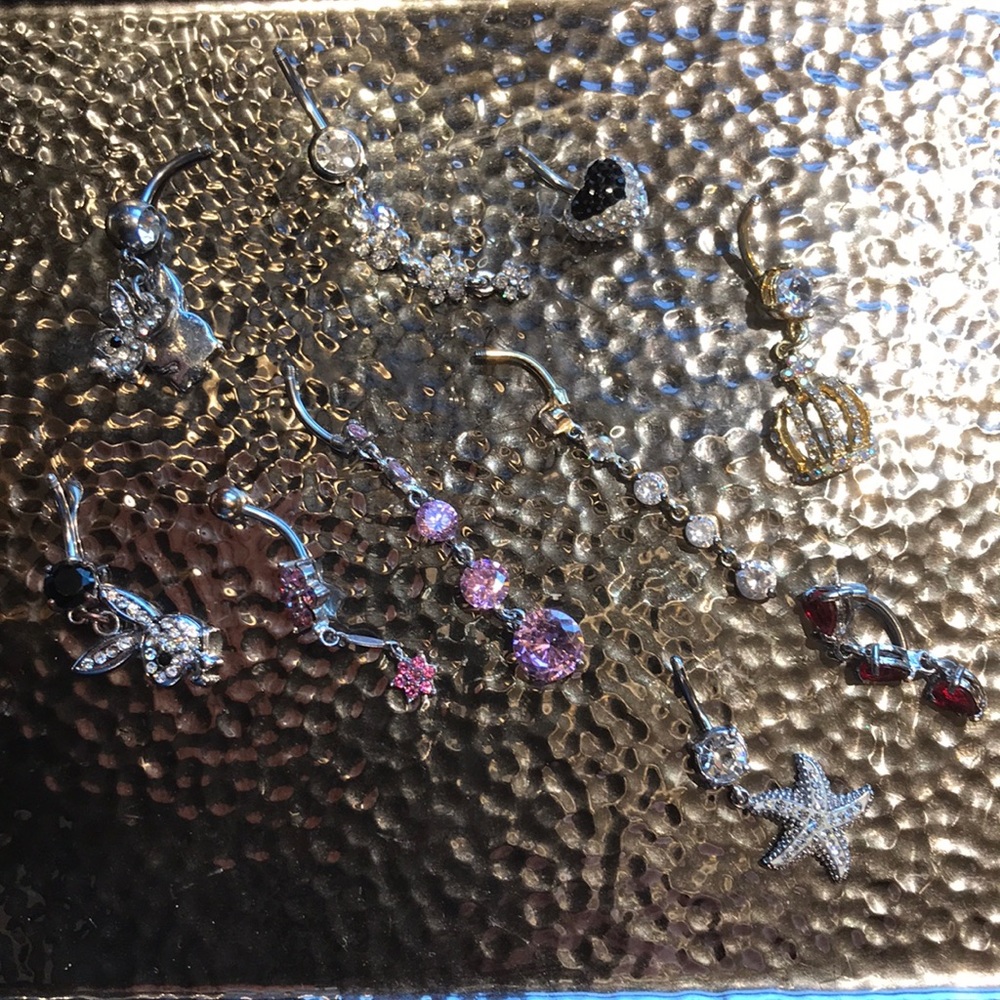 10 Silver and Gold belly rings